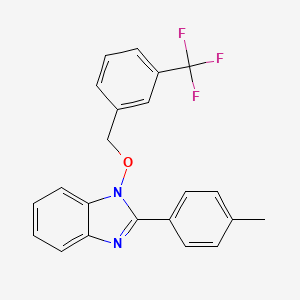 molecular formula C22H17F3N2O B2718957 2-(4-甲基苯基)-1-{[3-(三氟甲基)苯甲基]氧基}-1H-1,3-苯并咪唑 CAS No. 338791-34-7