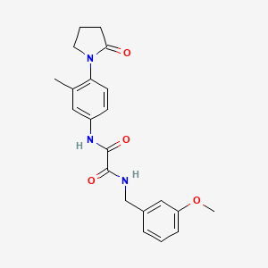 molecular formula C21H23N3O4 B2718975 N1-(3-甲氧基苯甲基)-N2-(3-甲基-4-(2-氧代吡咯啉-1-基)苯基)草酰胺 CAS No. 941957-74-0