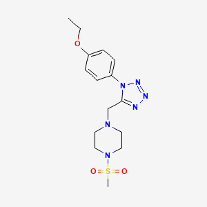 molecular formula C15H22N6O3S B2718981 1-((1-(4-ethoxyphenyl)-1H-tetrazol-5-yl)methyl)-4-(methylsulfonyl)piperazine CAS No. 1049440-27-8