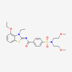 molecular formula C24H31N3O6S2 B2718984 (Z)-4-(N,N-bis(2-methoxyethyl)sulfamoyl)-N-(4-ethoxy-3-ethylbenzo[d]thiazol-2(3H)-ylidene)benzamide CAS No. 533869-11-3