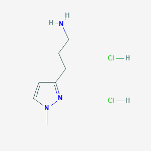 molecular formula C7H15Cl2N3 B2718988 3-(1-甲基吡唑-3-基)丙-1-胺盐酸盐 CAS No. 2445785-69-1