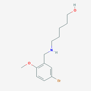 molecular formula C13H20BrNO2 B271899 5-[(5-Bromo-2-methoxybenzyl)amino]-1-pentanol 