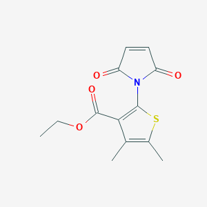 molecular formula C13H13NO4S B2718993 ethyl 2-(2,5-dioxo-2,5-dihydro-1H-pyrrol-1-yl)-4,5-dimethylthiophene-3-carboxylate CAS No. 295347-54-5