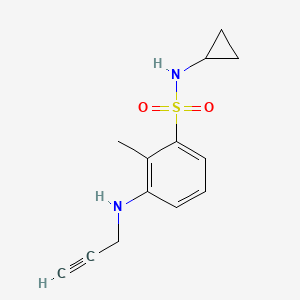 molecular formula C13H16N2O2S B2718994 N-环丙基-2-甲基-3-(丙-2-炔基氨基)苯磺酰胺 CAS No. 1436046-72-8