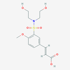 molecular formula C14H19NO7S B2718996 (E)-3-(3-(N,N-双(2-羟乙基)磺酰基)-4-甲氧基苯基)丙烯酸 CAS No. 433241-56-6
