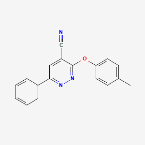 molecular formula C18H13N3O B2719002 3-(4-Methylphenoxy)-6-phenylpyridazine-4-carbonitrile CAS No. 338752-71-9