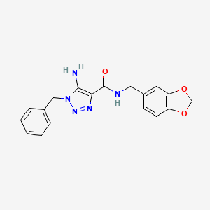 molecular formula C18H17N5O3 B2719004 5-氨基-N-(1,3-苯并二氧杂环戊烷-5-基甲基)-1-苯甲基-三唑-4-羧酰胺 CAS No. 899749-90-7