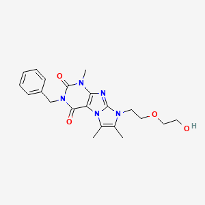 molecular formula C21H25N5O4 B2719005 3-苄基-8-(2-(2-羟乙氧基)乙基)-1,6,7-三甲基-1H-咪唑并[2,1-f]嘧啶-2,4(3H,8H)-二酮 CAS No. 915926-89-5