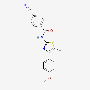 molecular formula C19H15N3O2S B2719008 4-cyano-N-(4-(4-methoxyphenyl)-5-methylthiazol-2-yl)benzamide CAS No. 536733-67-2