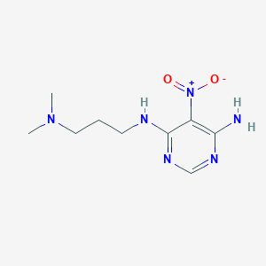 molecular formula C9H16N6O2 B2719011 N4-(3-(二甲基氨基)丙基)-5-硝基嘧啶-4,6-二胺 CAS No. 102540-82-9