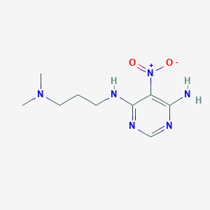 molecular formula C9H16N6O2 B2719011 4-N-[3-(dimethylamino)propyl]-5-nitropyrimidine-4,6-diamine CAS No. 102540-82-9