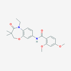 molecular formula C22H26N2O5 B2719012 N-(5-ethyl-3,3-dimethyl-4-oxo-2,3,4,5-tetrahydrobenzo[b][1,4]oxazepin-8-yl)-2,4-dimethoxybenzamide CAS No. 921868-79-3