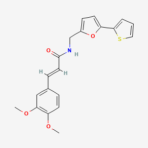(E)-3-(3,4-dimethoxyphenyl)-N-((5-(thiophen-2-yl)furan-2-yl)methyl)acrylamide
