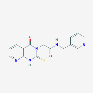 molecular formula C15H13N5O2S B2719020 2-(4-氧代-2-硫代-1H-吡啶[2,3-d]嘧啶-3-基)-N-(吡啶-3-基甲基)乙酰胺 CAS No. 688793-58-0