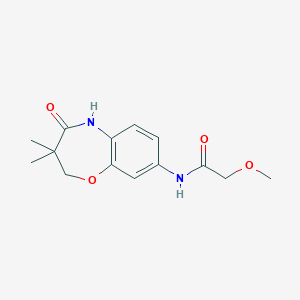 molecular formula C14H18N2O4 B2719028 N-(3,3-dimethyl-4-oxo-2,3,4,5-tetrahydrobenzo[b][1,4]oxazepin-8-yl)-2-methoxyacetamide CAS No. 921810-92-6