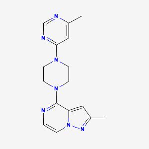 molecular formula C16H19N7 B2719030 2-Methyl-4-[4-(6-methylpyrimidin-4-yl)piperazin-1-yl]pyrazolo[1,5-a]pyrazine CAS No. 2380175-74-4