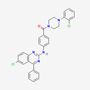 molecular formula C31H25Cl2N5O B2719032 (4-((6-氯-4-苯基喹唑啉-2-基)氨基)苯基)(4-(2-氯苯基)哌嗪-1-基)甲酮 CAS No. 361480-87-7