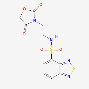molecular formula C11H10N4O5S2 B2719033 N-(2-(2,4-二氧代噁唑啉-3-基)乙基)苯并[c][1,2,5]噻二唑-4-磺酰胺 CAS No. 2034314-54-8