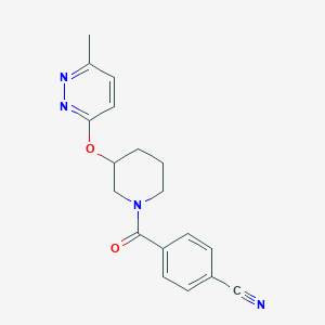 molecular formula C18H18N4O2 B2719036 4-(3-((6-Methylpyridazin-3-yl)oxy)piperidine-1-carbonyl)benzonitrile CAS No. 2034439-06-8