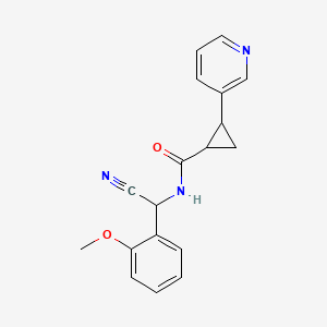 molecular formula C18H17N3O2 B2719037 N-[cyano(2-methoxyphenyl)methyl]-2-(pyridin-3-yl)cyclopropane-1-carboxamide CAS No. 1355932-51-2