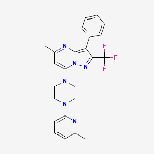 B2719042 5-Methyl-7-(4-(6-methylpyridin-2-yl)piperazin-1-yl)-3-phenyl-2-(trifluoromethyl)pyrazolo[1,5-a]pyrimidine CAS No. 890637-20-4