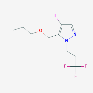 molecular formula C10H14F3IN2O B2719044 4-iodo-5-(propoxymethyl)-1-(3,3,3-trifluoropropyl)-1H-pyrazole CAS No. 1856087-47-2