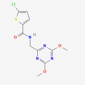 molecular formula C11H11ClN4O3S B2719046 5-氯-N-((4,6-二甲氧基-1,3,5-三嗪-2-基)甲基)噻吩-2-甲酰胺 CAS No. 2034357-57-6