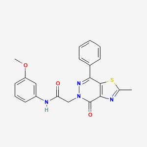 molecular formula C21H18N4O3S B2719048 N-(3-甲氧基苯基)-2-(2-甲基-4-氧代-7-苯基噻唑并[4,5-d]吡啶-5(4H)-基)乙酰胺 CAS No. 941948-89-6