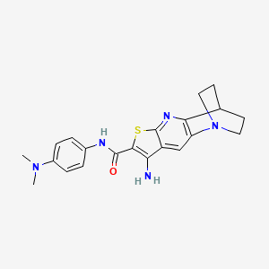 molecular formula C21H23N5OS B2719056 8-amino-N-[4-(dimethylamino)phenyl]-3,4-dihydro-2H-1,4-ethanothieno[2,3-b][1,5]naphthyridine-7-carboxamide CAS No. 889955-92-4