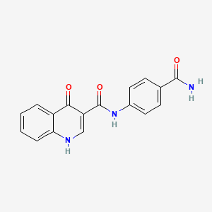 molecular formula C17H13N3O3 B2719059 N-(4-羰胺基苯基)-4-羟基喹啉-3-羧酰胺 CAS No. 946260-13-5