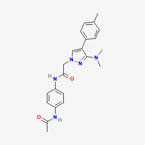 molecular formula C22H25N5O2 B2719061 N-(4-acetamidophenyl)-2-(3-(dimethylamino)-4-(p-tolyl)-1H-pyrazol-1-yl)acetamide CAS No. 1286722-57-3
