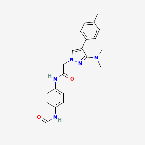 molecular formula C22H25N5O2 B2719061 2-[3-(dimethylamino)-4-(4-methylphenyl)-1H-pyrazol-1-yl]-N-(4-acetamidophenyl)acetamide CAS No. 1286722-57-3