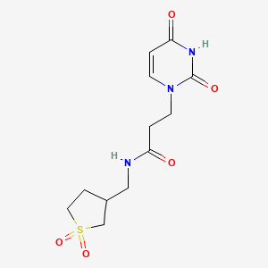 molecular formula C12H17N3O5S B2719064 N-((1,1-dioxidotetrahydrothiophen-3-yl)methyl)-3-(2,4-dioxo-3,4-dihydropyrimidin-1(2H)-yl)propanamide CAS No. 1226443-71-5
