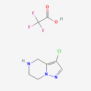 molecular formula C8H9ClF3N3O2 B2719067 3-氯-4H,5H,6H,7H-吡唑并[1,5-a]吡嘧啶三氟乙酸 CAS No. 2225147-25-9