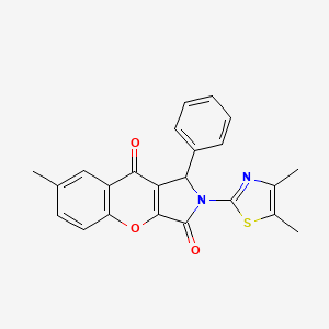 molecular formula C23H18N2O3S B2719071 2-(4,5-二甲氧基苯基)-7-甲基-1-苯基-1,2-二氢咯并[2,3-c]吡咯-3,9-二酮 CAS No. 632314-46-6