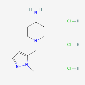 1-[(2-Methylpyrazol-3-yl)methyl]piperidin-4-amine;trihydrochloride