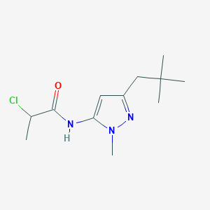 2-Chloro-N-[5-(2,2-dimethylpropyl)-2-methylpyrazol-3-yl]propanamide