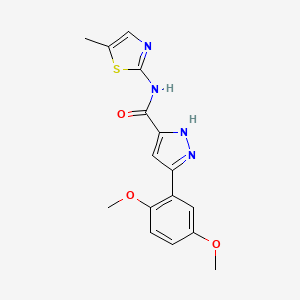 5-(2,5-dimethoxyphenyl)-N-(5-methylthiazol-2-yl)-1H-pyrazole-3-carboxamide