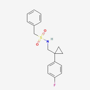 molecular formula C17H18FNO2S B2719088 N-((1-(4-氟苯基)环丙基)甲基)-1-苯基甲磺酰胺 CAS No. 1049481-80-2