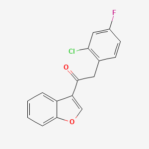 molecular formula C16H10ClFO2 B2719091 1-(1-苯并呋喃-3-基)-2-(2-氯-4-氟苯基)乙酮 CAS No. 1555639-03-6