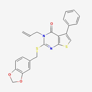 2-(1,3-Benzodioxol-5-ylmethylsulfanyl)-5-phenyl-3-prop-2-enylthieno[2,3-d]pyrimidin-4-one