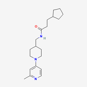 molecular formula C20H31N3O B2719108 3-Cyclopentyl-N-[[1-(2-methylpyridin-4-yl)piperidin-4-yl]methyl]propanamide CAS No. 2415562-25-1