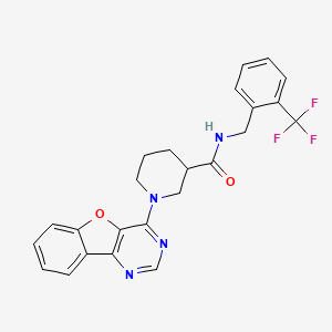 molecular formula C24H21F3N4O2 B2719112 1-[1]benzofuro[3,2-d]pyrimidin-4-yl-N-[2-(trifluoromethyl)benzyl]piperidine-3-carboxamide CAS No. 1115900-28-1