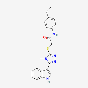 2-((5-(1H-indol-3-yl)-4-methyl-4H-1,2,4-triazol-3-yl)thio)-N-(4-ethylphenyl)acetamide