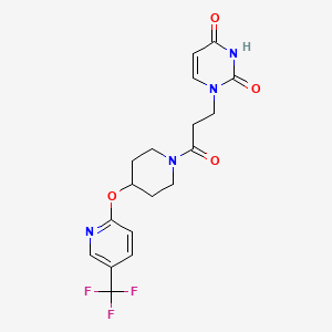 1-(3-oxo-3-(4-((5-(trifluoromethyl)pyridin-2-yl)oxy)piperidin-1-yl)propyl)pyrimidine-2,4(1H,3H)-dione