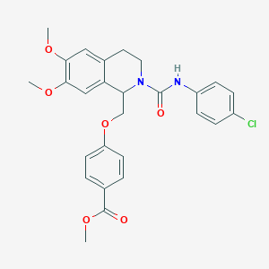 Methyl 4-((2-((4-chlorophenyl)carbamoyl)-6,7-dimethoxy-1,2,3,4-tetrahydroisoquinolin-1-yl)methoxy)benzoate