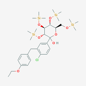 (3R,4S,5R,6R)-2-(4-chloro-3-(4-ethoxybenzyl)phenyl)-3,4,5-tris((trimethylsilyl)oxy)-6-(((trimethylsilyl)oxy)methyl)tetrahydro-2H-pyran-2-ol