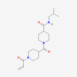molecular formula C19H31N3O3 B2719126 N-(2-Methylpropyl)-1-(1-prop-2-enoylpiperidine-4-carbonyl)piperidine-4-carboxamide CAS No. 2361888-90-4