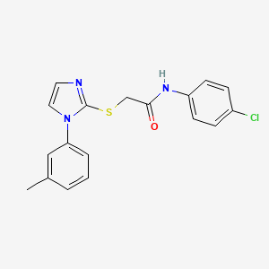 N-(4-chlorophenyl)-2-((1-(m-tolyl)-1H-imidazol-2-yl)thio)acetamide
