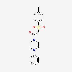 molecular formula C19H22N2O3S B2719128 1-(4-苯基哌嗪-1-基)-2-对甲苯磺酰乙酮 CAS No. 881795-55-7